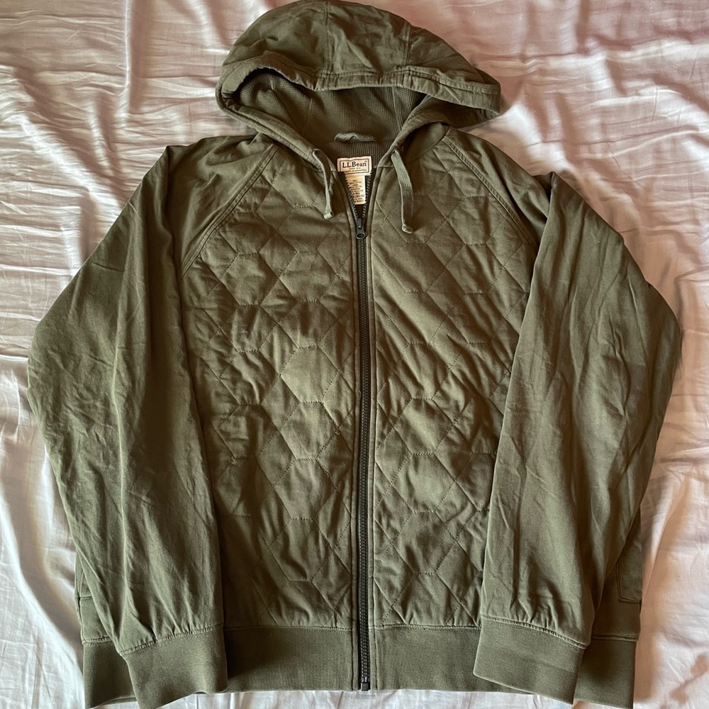 L.L. Bean Heavyweight Bomber Zip Up Jacket with Hood